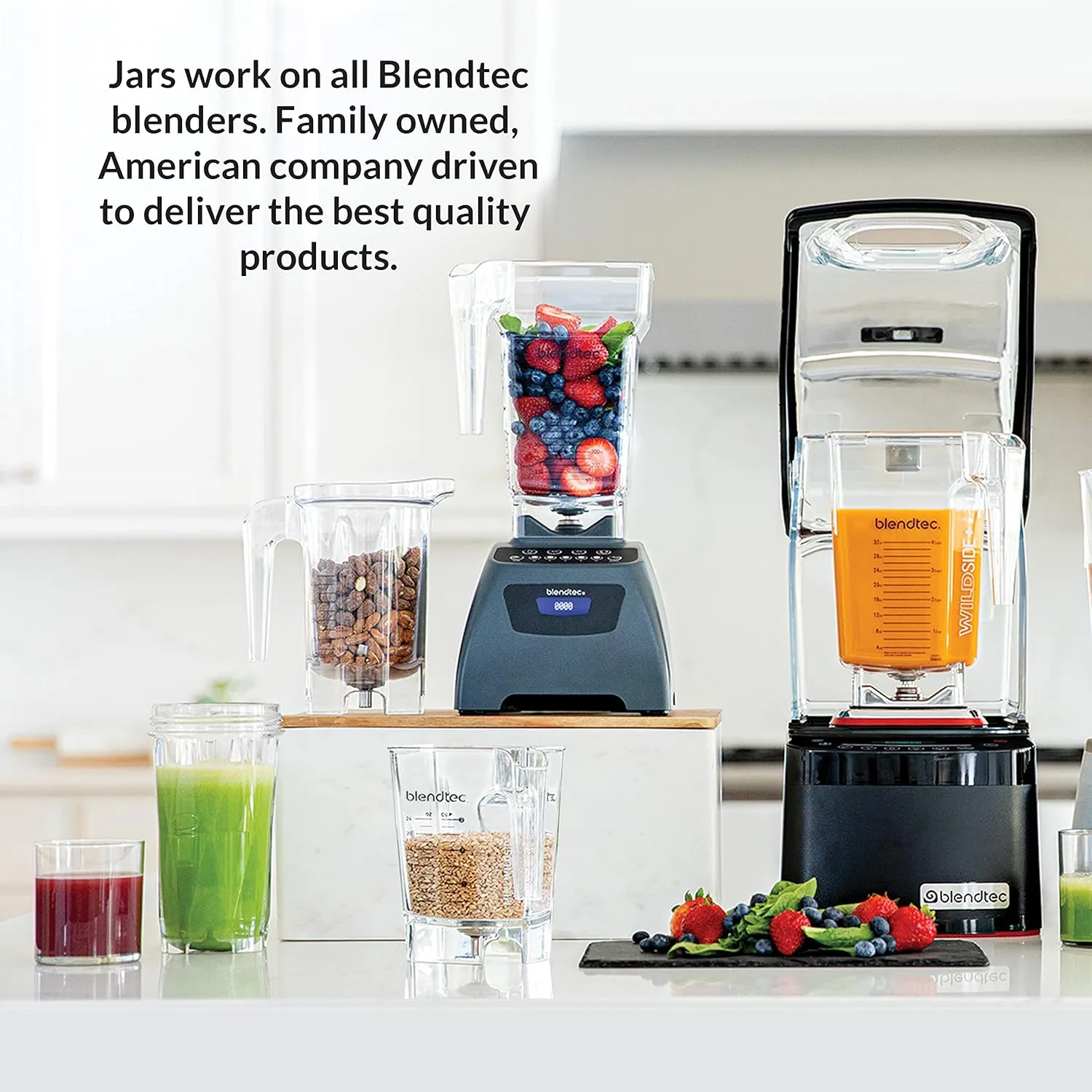 Blendtec Original Designer Series Blender and 90 Oz WildSide  Jar - Kitchen Blender Bundle - Stainless Steel