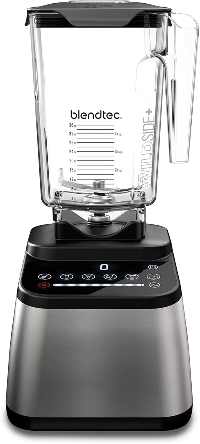 Blendtec Original Designer Series Blender and 90 Oz WildSide  Jar - Kitchen Blender Bundle - Stainless Steel