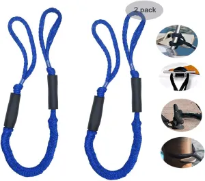 Bling Bling Bungee Cord Dock Lines Mooring Rope 3.5 ft Dark Blue 2 Pack