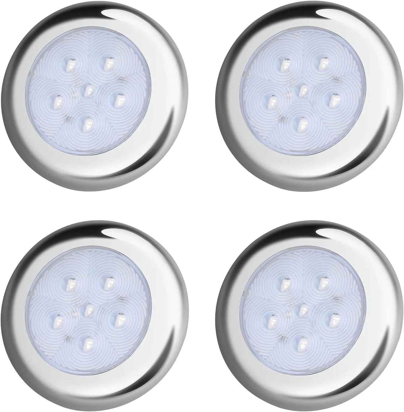 Boat Courtesy Lights, IP68 Waterproof Boat Interior Lights, Marine Navigation Stern Courtesy Night Fishing Lighting, Stainless Steel Marine LED Lighting for Pontoon Bass Sailboat(4PCS Blue)