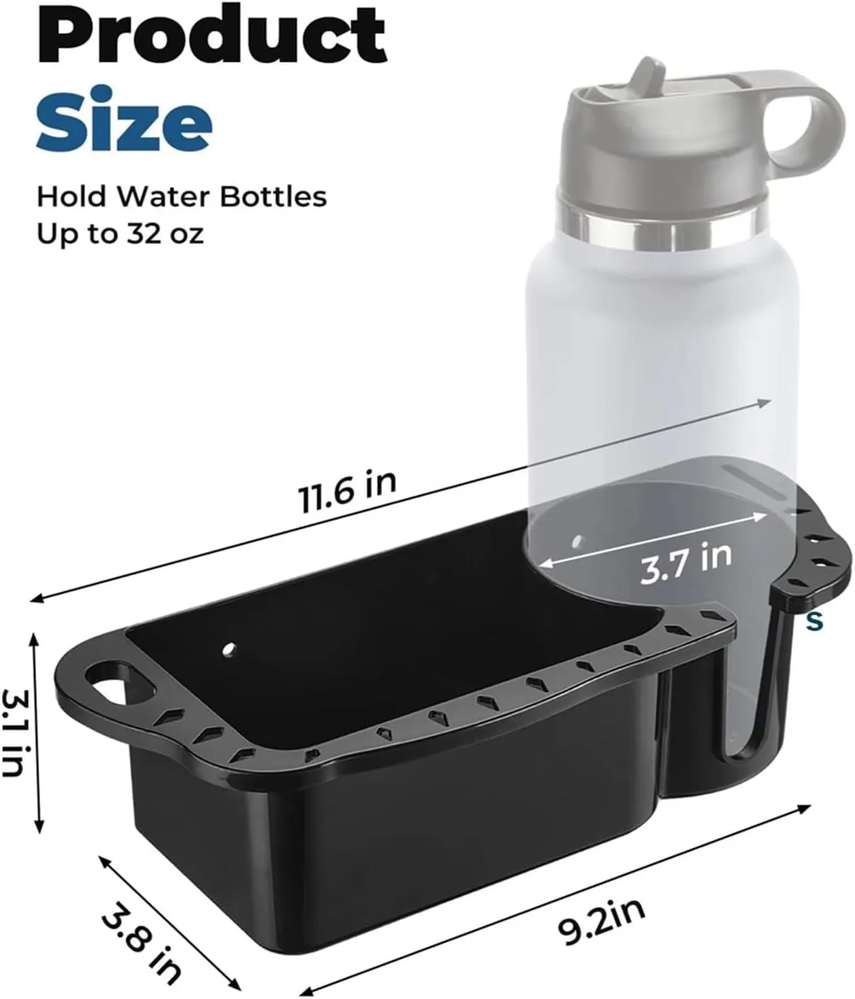 Boat Cup Holder Marine Storage Box Can Organizer Compatible with Kayak Watercraft Jet Ski Pontoon Canoe Mooring Marine Access(1pc Black)