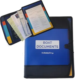 Boat Documents Organizer - Large Size Waterproof Case for Boat Papers - Keep All Documents Safe and Organized - Boating Gifts for Men (Blue)
