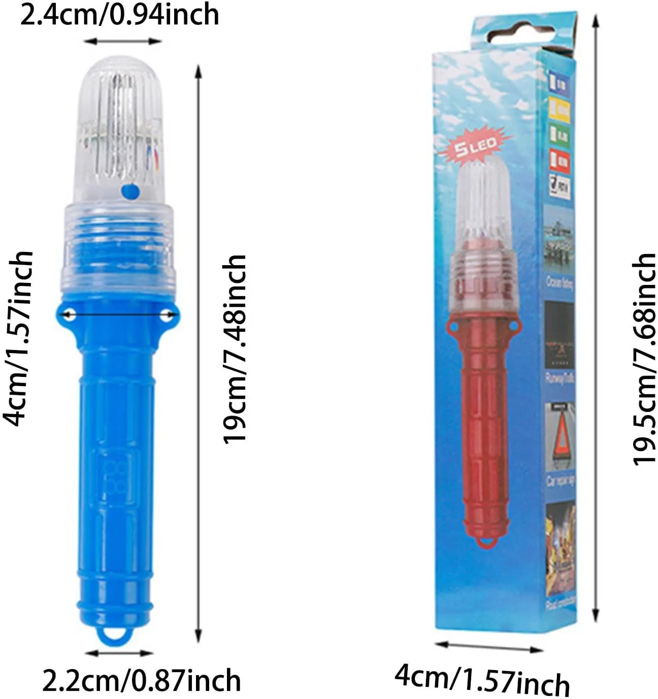 Boat Flares, Multi-Pcs Boat Safety Kit Marine Flares Coasts Guard Approved, Intelligent Light Control Waterproof Emergency for Fishing Nets, Buoys, or Boats (Set1-5Pcs)