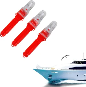 Boat Flares,Boat Flares Coast,Waterproof Emergency Signals for Fishing Nets, Buoys & Boats,Electronic Boat Distress Flare,Boat Strobe & Safety Lights (3PC/Red)