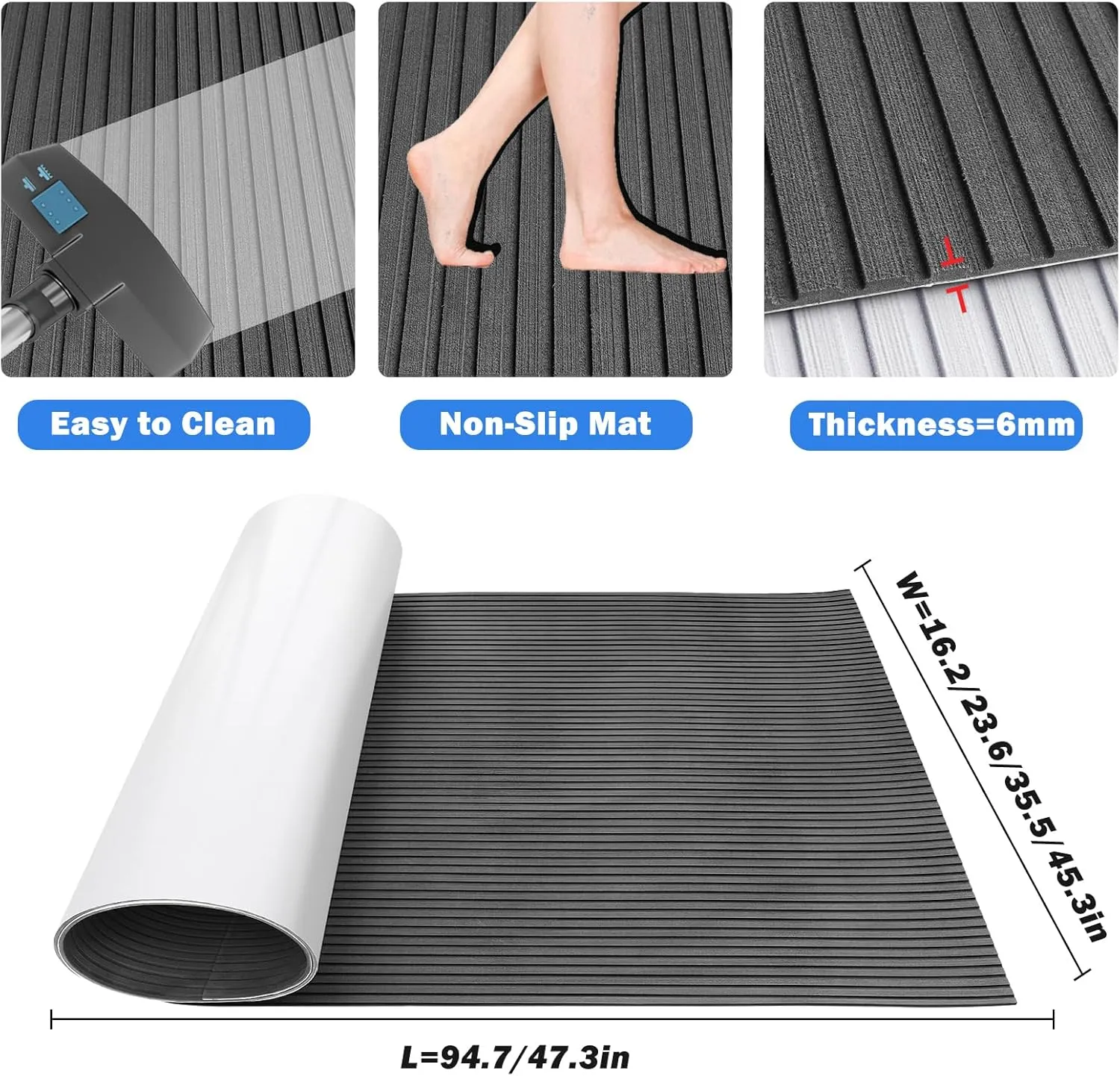 Boat Flooring EVA Foam Boat Decking Camo 94"x45"/35"/23" Non-Slip Boat Mat Self-Adhesive Foam Boat Deck Flooring Carpet Mat Rolls for Kayak Deck Boat Yacht Flooring Motorboat