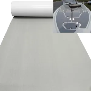 Boat Flooring Eva Foam Non-Slip Self-Adhesive Marine Flooring Sheet Boat Yacht Decking Faux Teak Flooring Mat for Motorboat Fishing Boat RV Floor Kayak Swimming Pool 94.5"×35.4" Solid Color