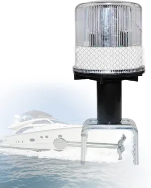 Boat Light, Boat Navigation Lights, Marine Boat Anchor Light Yacht Navigation LED Light All Round 360°, Solar Powered Boat Safety Headlight, IP65 Waterproof LED Signal Lamp for Fishing Boats, Yacht