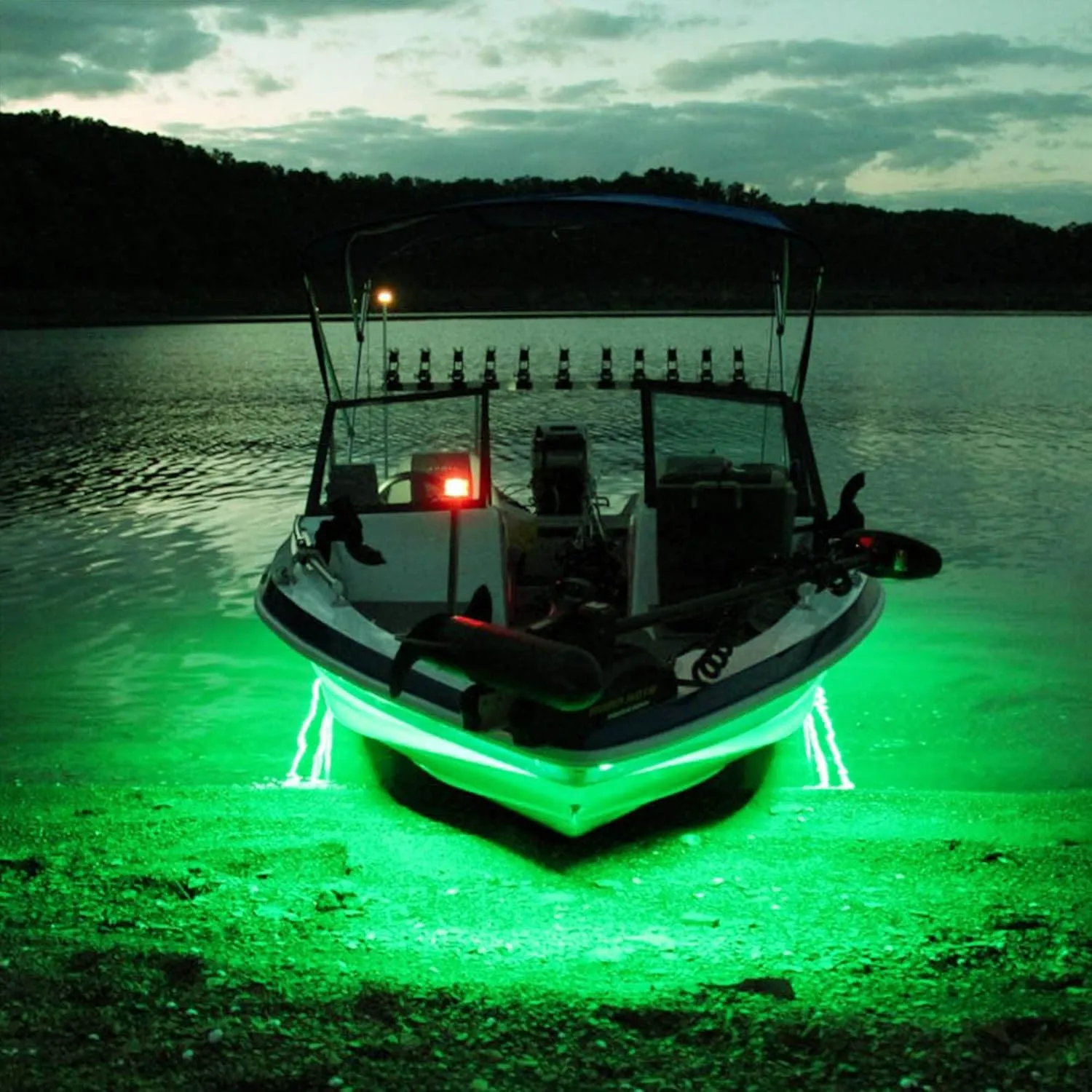 Boat Lights, Green LED Light Strip Underwater 12 Volt IP68 Waterproof Outdoor Lighting Products Boat Accessories Navigation Boat Lights Bow and Stern Led for Pontoon Kayak Pool Fish Marine...