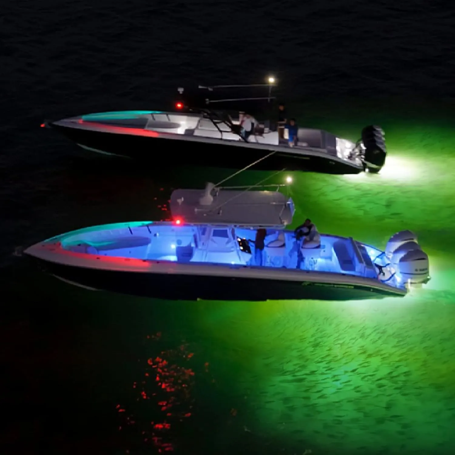 Boat Lights, Green LED Light Strip Underwater 12 Volt IP68 Waterproof Outdoor Lighting Products Boat Accessories Navigation Boat Lights Bow and Stern Led for Pontoon Kayak Pool Fish Marine...