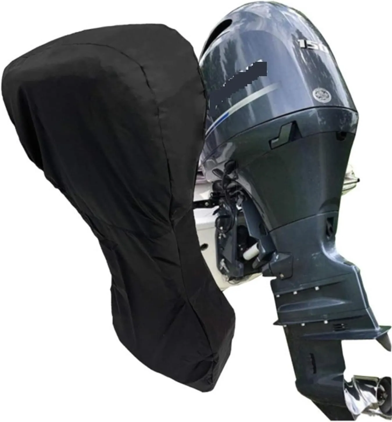 Boat Motor Cover Boat Motor Cover Waterproof UV-Proof Full Outboard Motor Cover Fade and Crack Resistant Heavy-Duty 600D. Outboard Motor Cover(100-150HP)