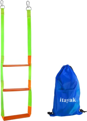 Boat Rope Ladder, 3 Step Heavy Duty Climbing Boat Ladder for Inflatable Boats, Fishing Boats, Sailboats, Kayaks, Tree Houses, and Outdoor Activities (3 Step)