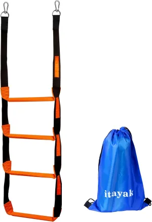 Boat Rope Ladder, 4 Step Heavy Duty 880lbs Strength Climbing Marine Rope Ladder with Reinforced Steps, Perfect for Inflatable Boat, Kayak, Motorboat, Canoeing