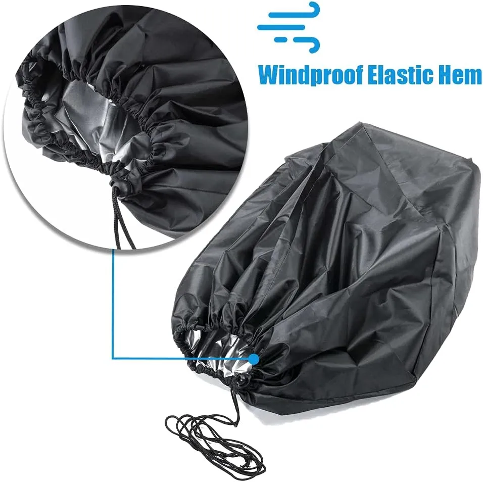 Boat Seat Cover 2 Pack Waterproof Outdoor Captain's Chair Cover Heavy Duty 420D Boat Bench Seat Cover Weather UV Resistant Helm Chair Protective Black