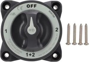 Boat Selector Switch,4 Position Battery Switch Disconnect Switch 500A Battery Selector Switch Battery Power Cut Master Switch Waterproof Battery Cut Off Switch for Boat
