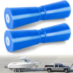 Boat Trailer Roller 8/10/12in,Keel Rollers for Boat Trailer,Heavy Duty PU Bow Roller Boat Trailer Accessories Replacement Boat Trailer Parts Fits 5/8" Shaft (Blue,1/2 Pack)