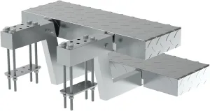 Boat Trailer Two Steps with Non-Slip Surface, Heavy Duty 350 lbs Capacity, Fits for 5"x3" Frame – Easy Boarding Steps for Boat Trailers