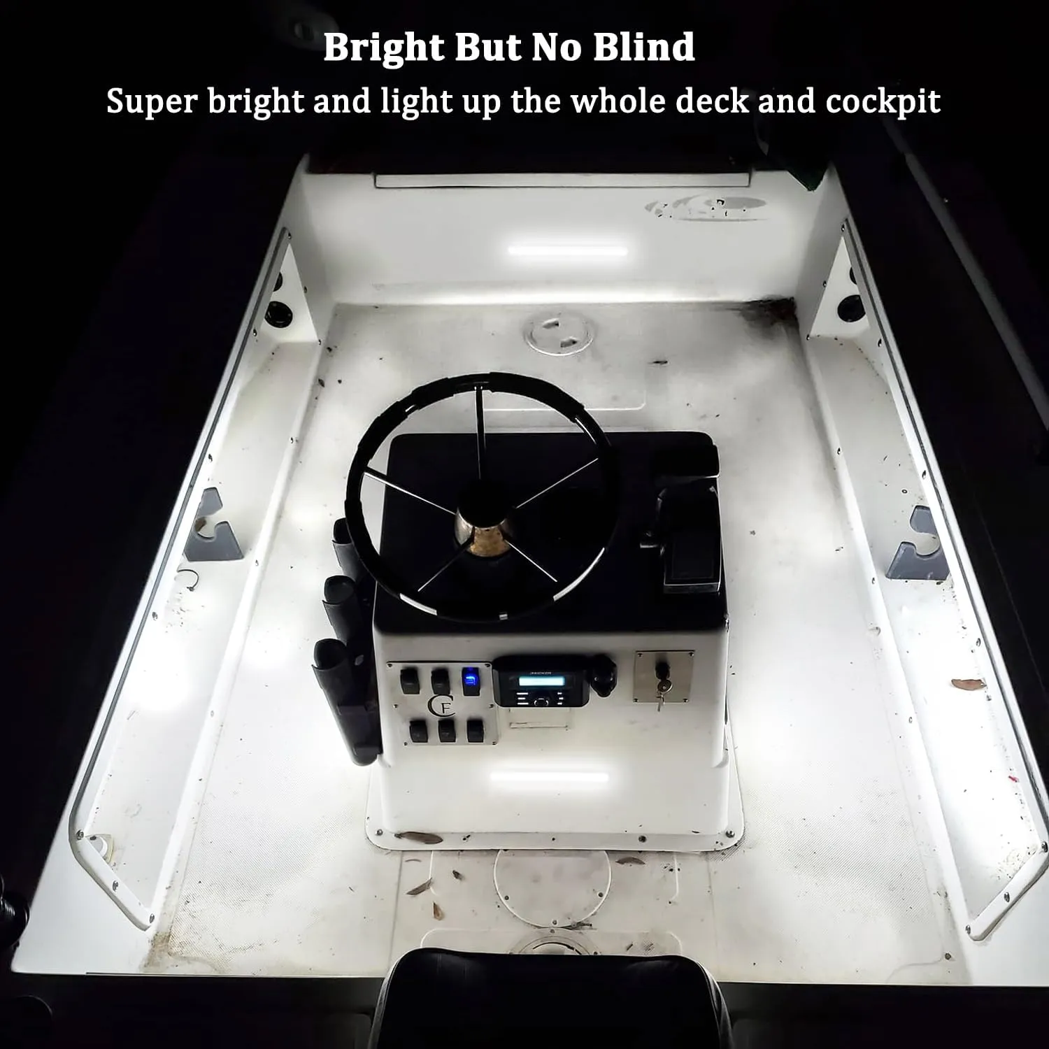 Boaton Marine Led Boat Lights, Night Fishing Lights, Boat Interior Lights, No Drilling Install Boat Deck Lights Courtesy Lights, White