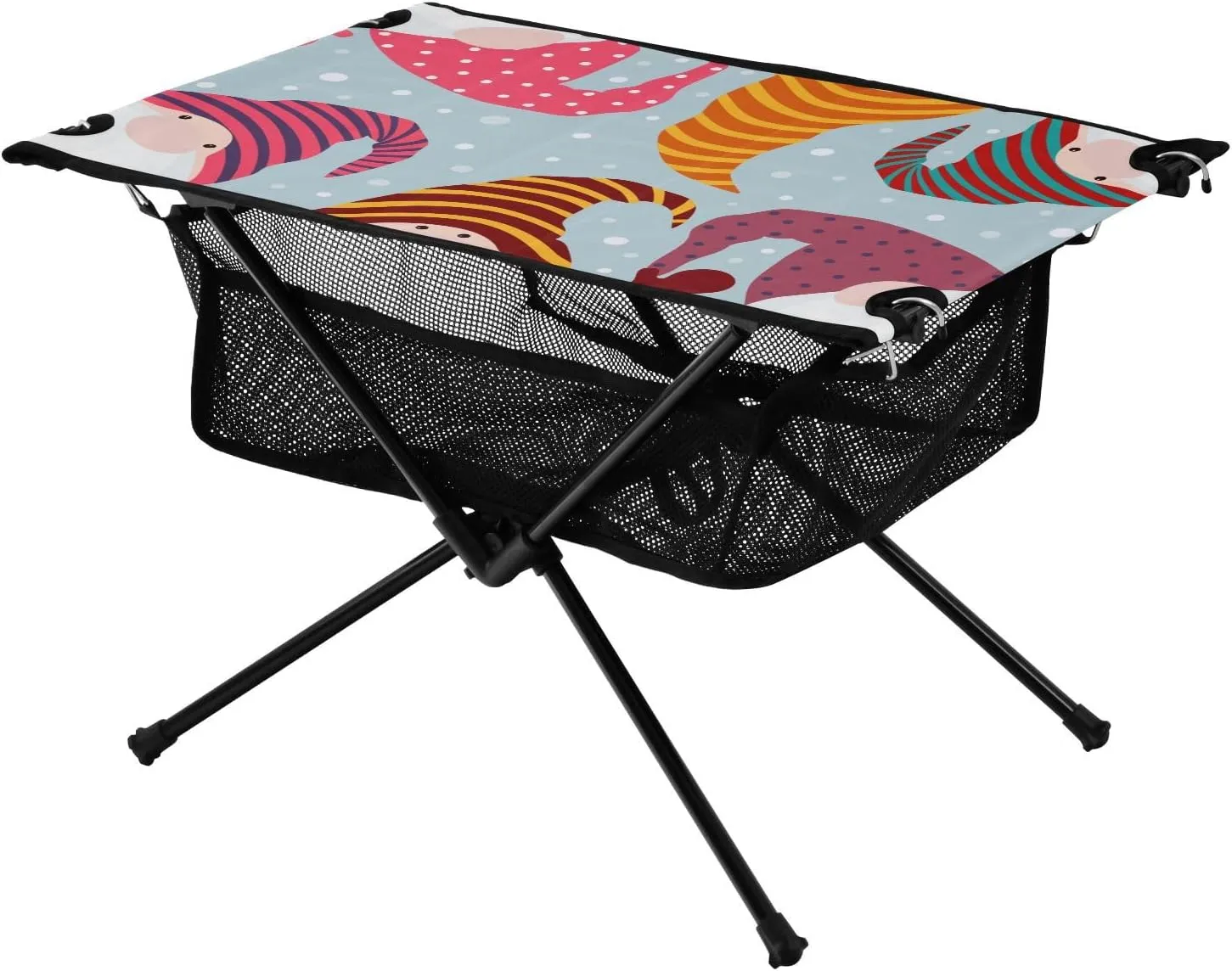 Bolaz Outdoor Folding Portable Picnic Camping Table-Magic Gnomes3,Storage Mesh for Camping Gear Accessories, Hiking, Mountaineering, Outdoor Travel