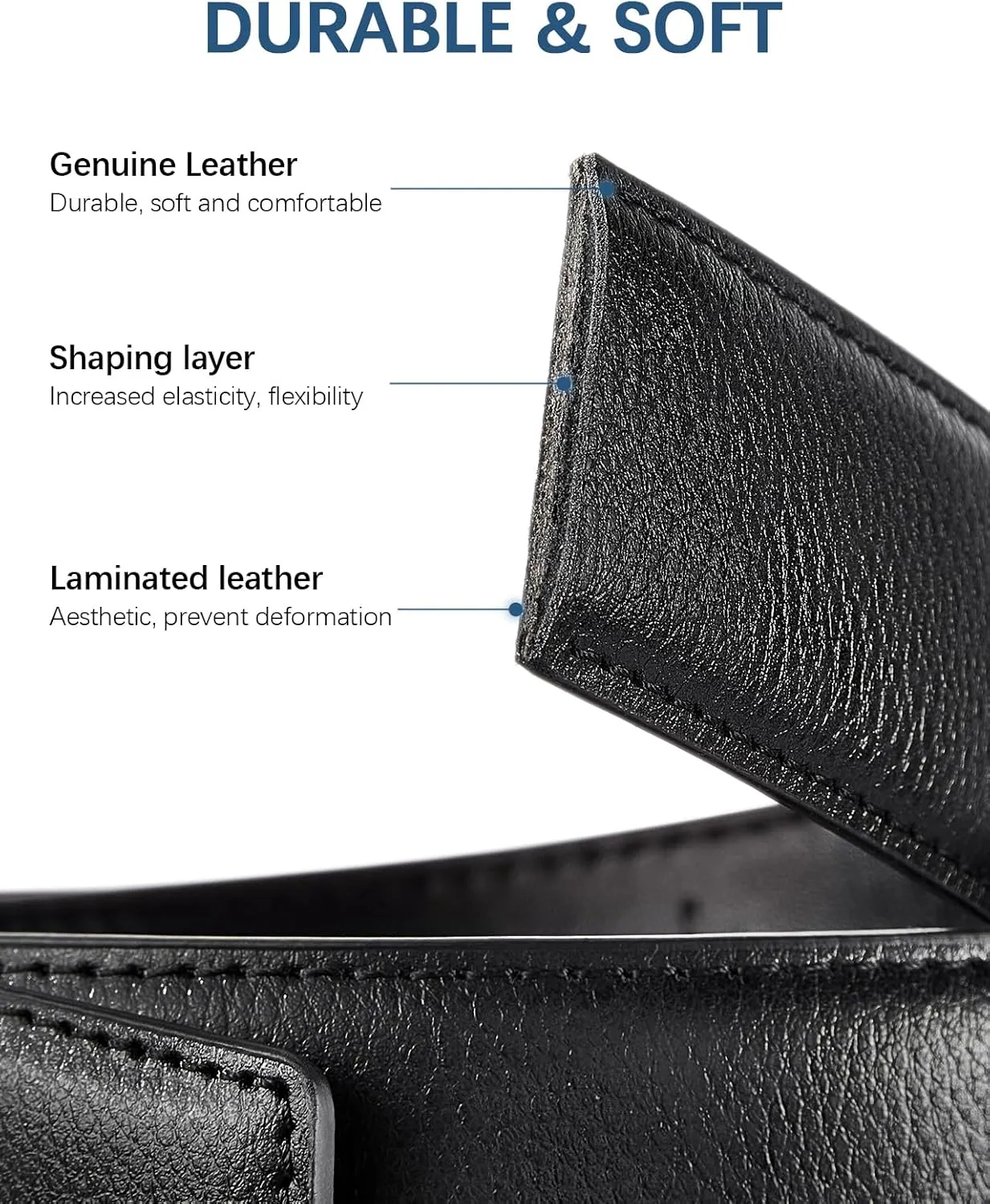BOSTANTEN Ratchet Leather Belt For Men 2 Pack Dress and Casual with Adjustable Buckle, Trim to Fit