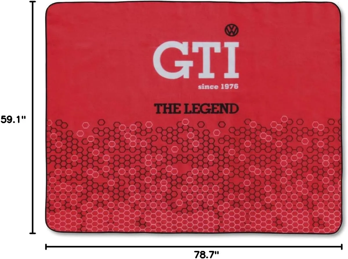 BRISA VW Collection - Volkswagen Picnic Cuddle Throw Blanket GTI (GTI The Legend/Red/200x150cm/59x78.7 in.)