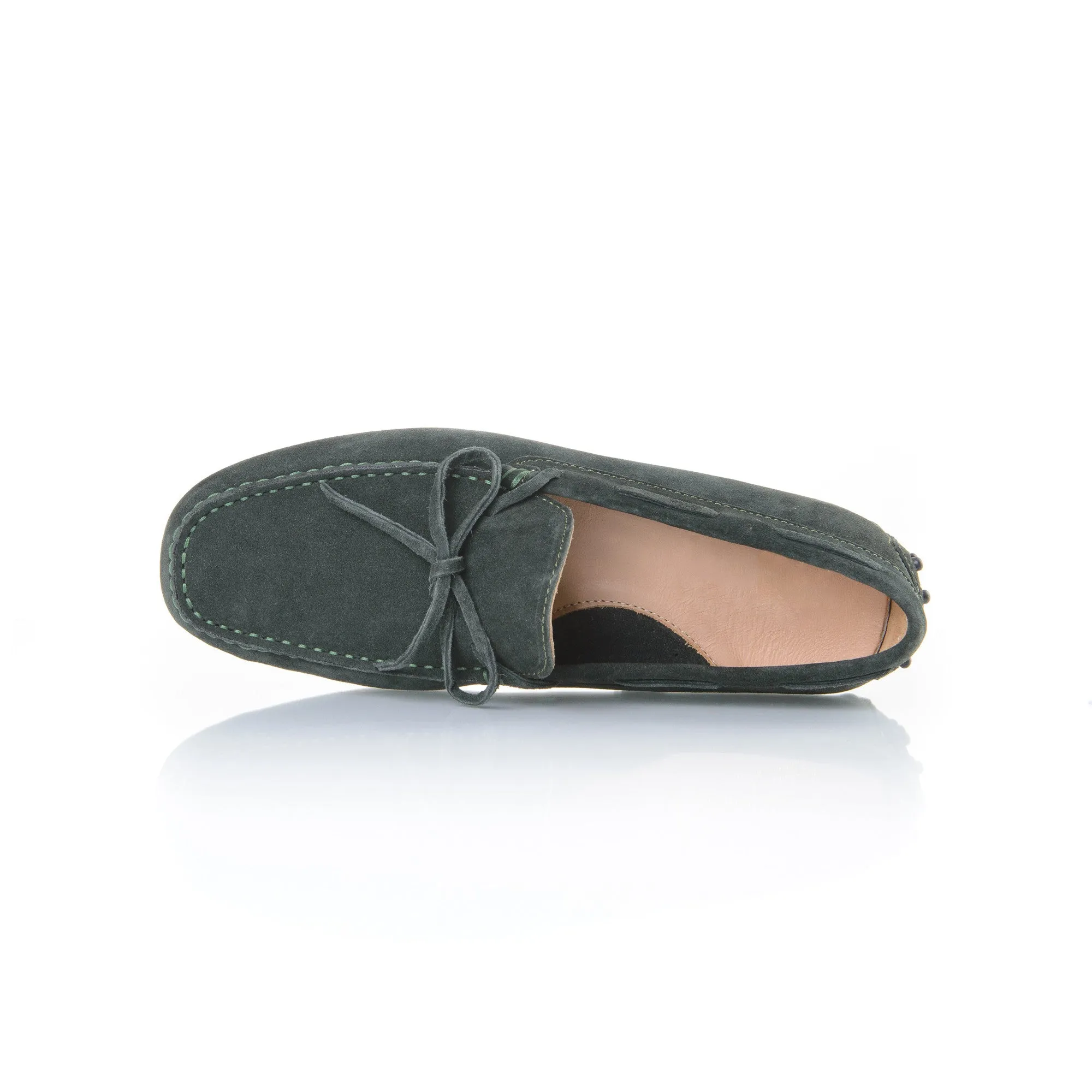 British Racing Green suede