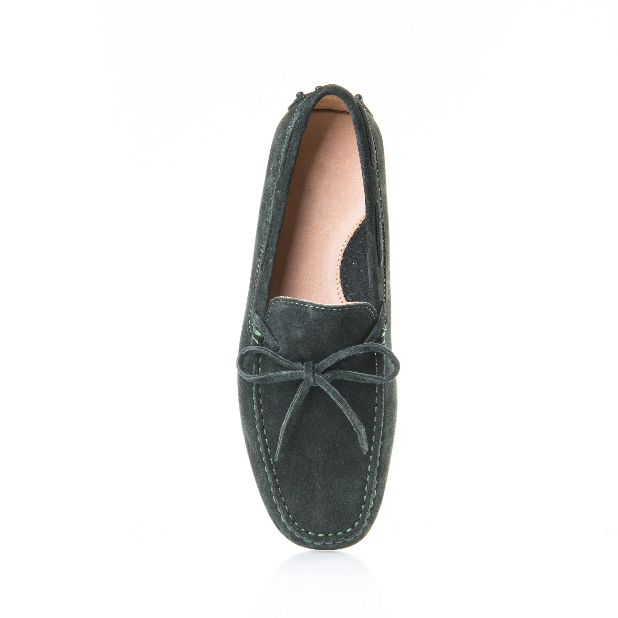British Racing Green suede