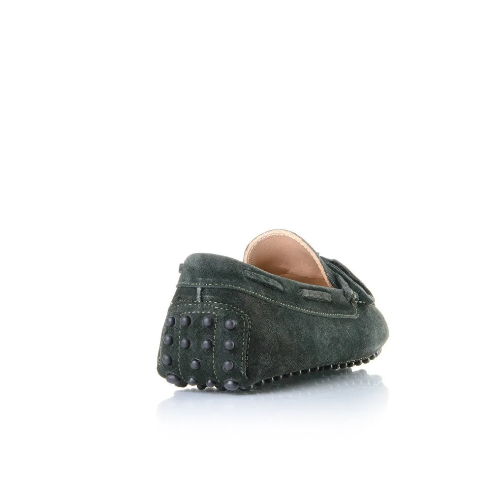 British Racing Green suede