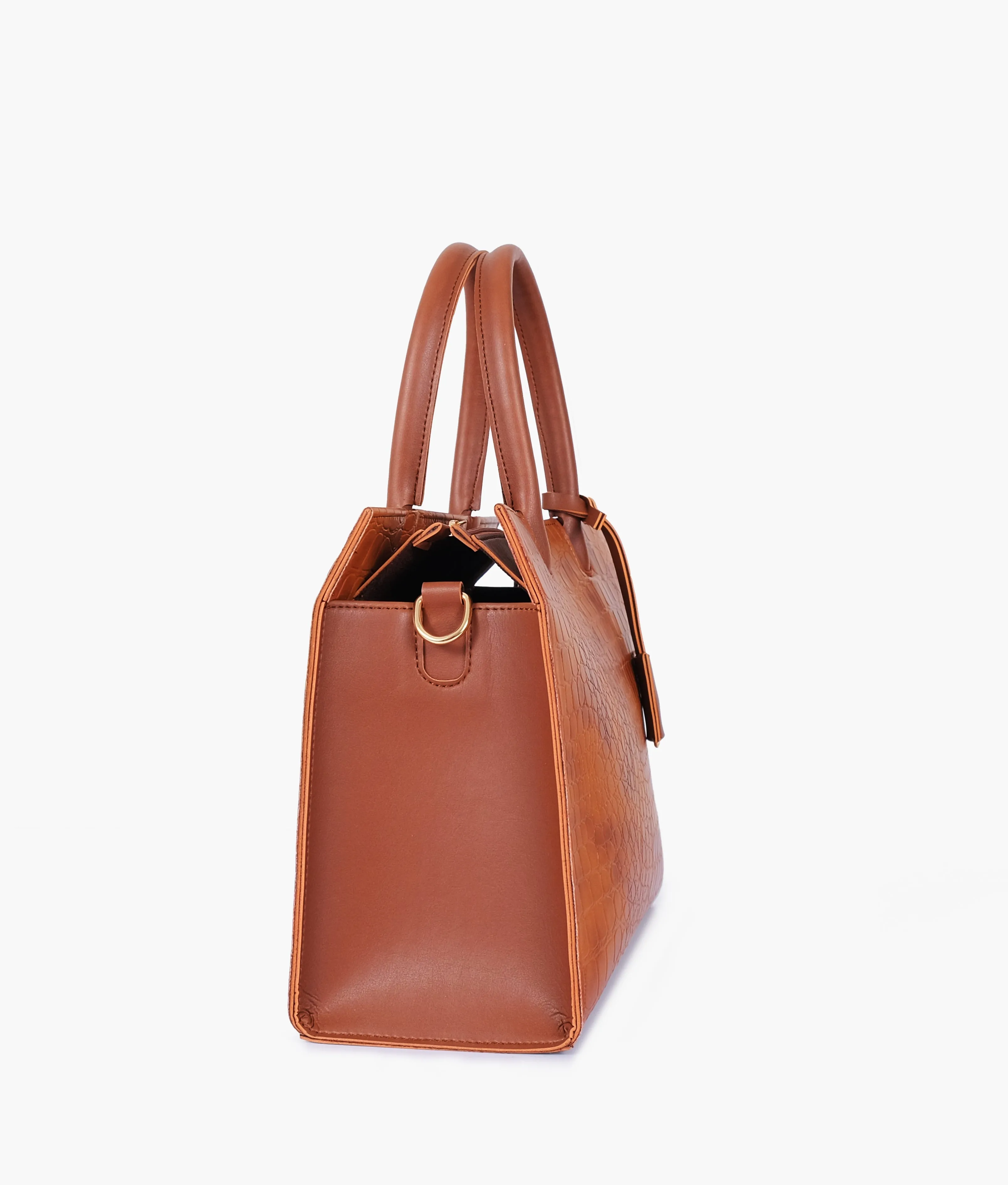 Brown crocodile vintage handbag