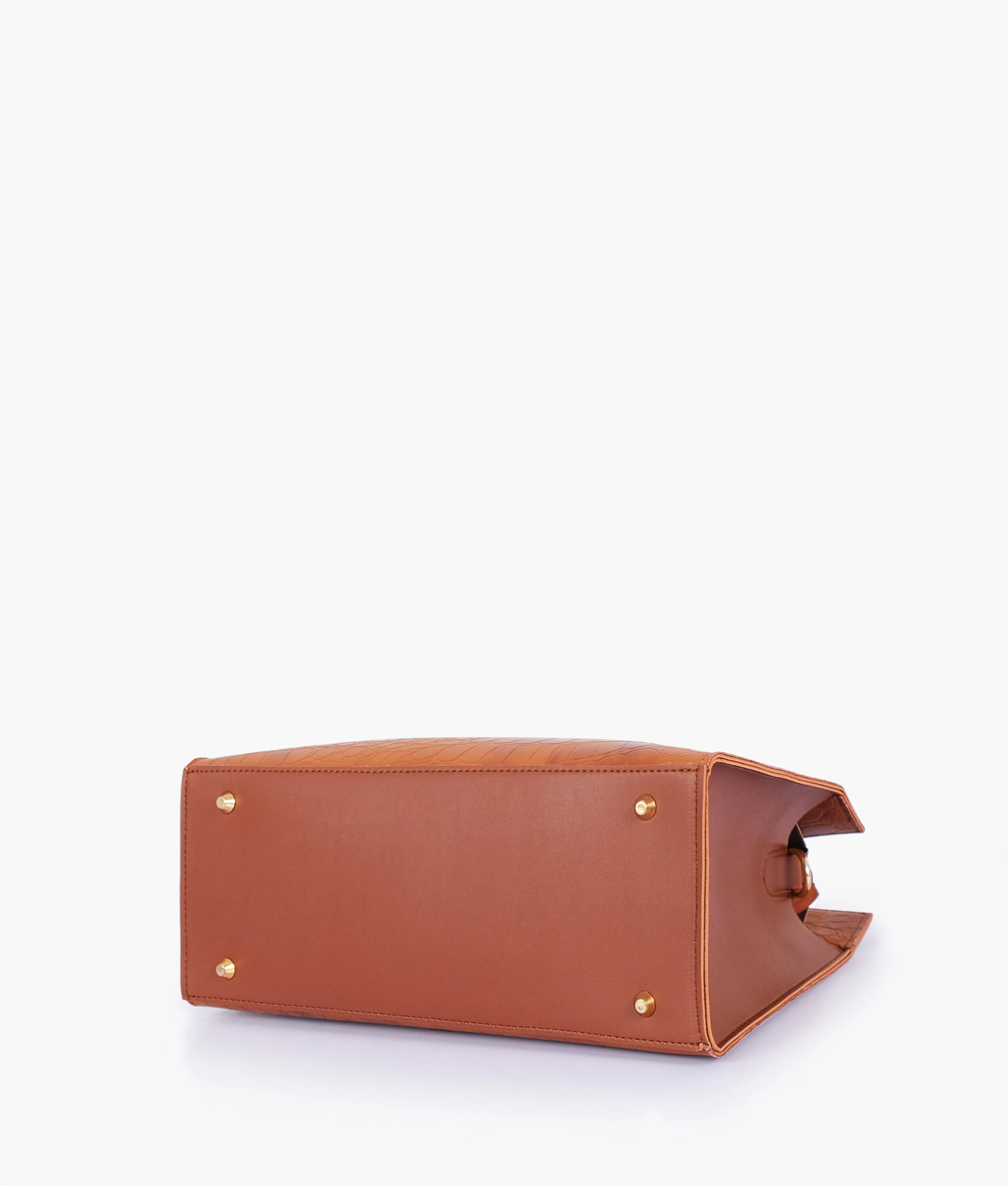 Brown crocodile vintage handbag