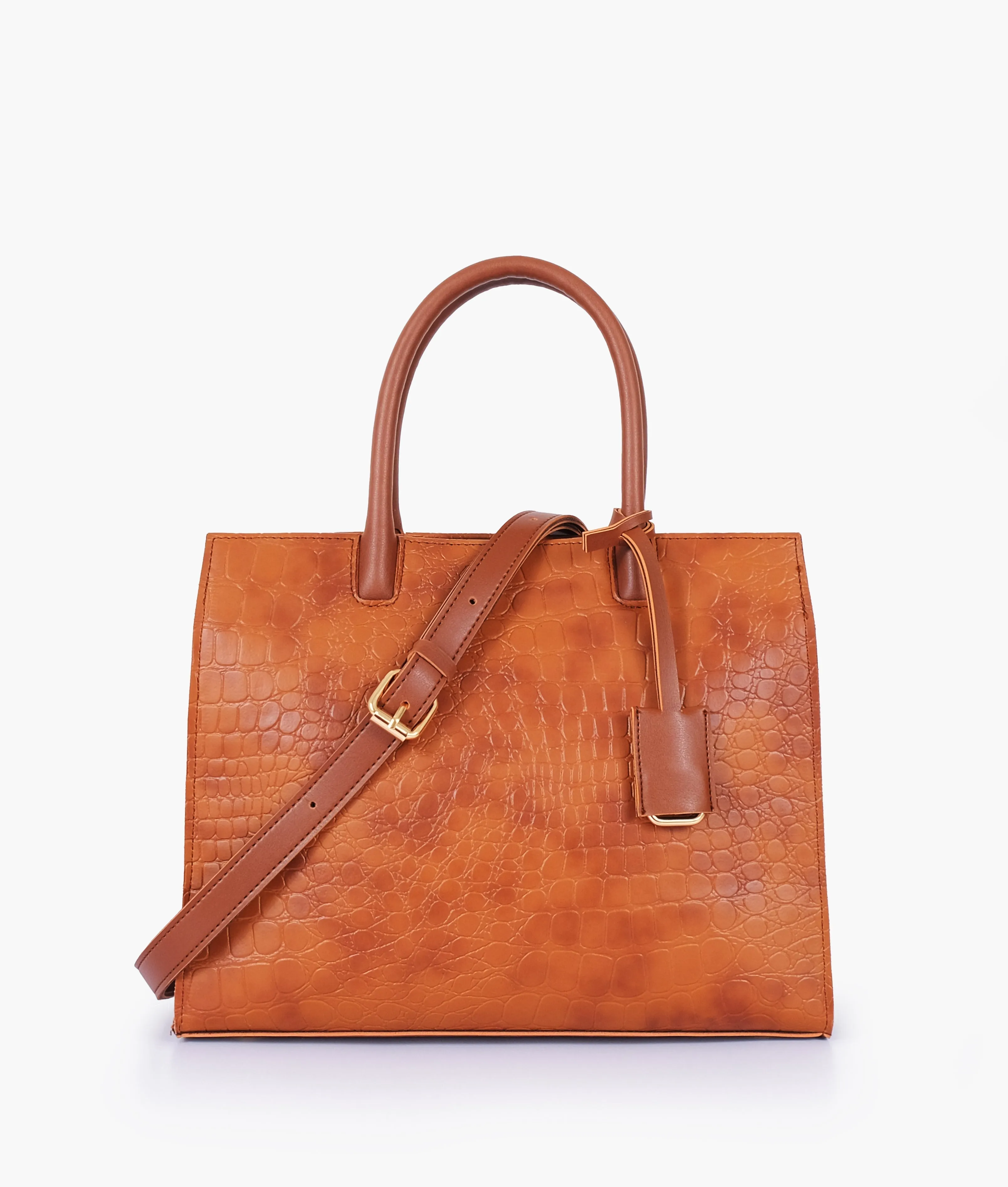 Brown crocodile vintage handbag