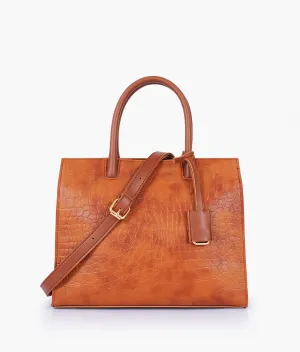 Brown crocodile vintage handbag