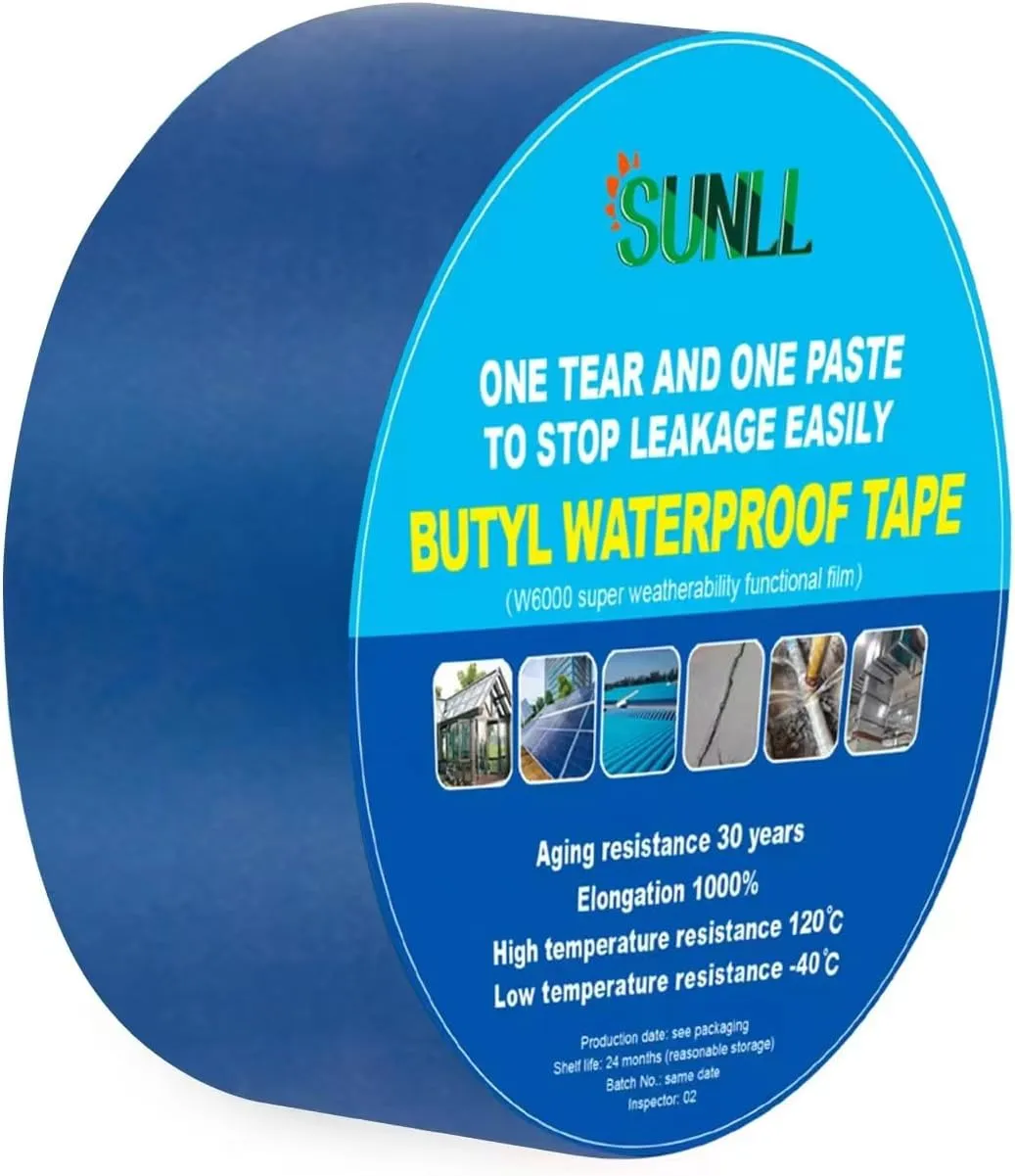 Butyl Seal Tape 2"W X 16'L, Butyl Repair Tape, Multi-Use for Boat and Pipe Sealing, HVAC Ducts, Roof Cracks, RV, Awning, Window Sealing, Blue