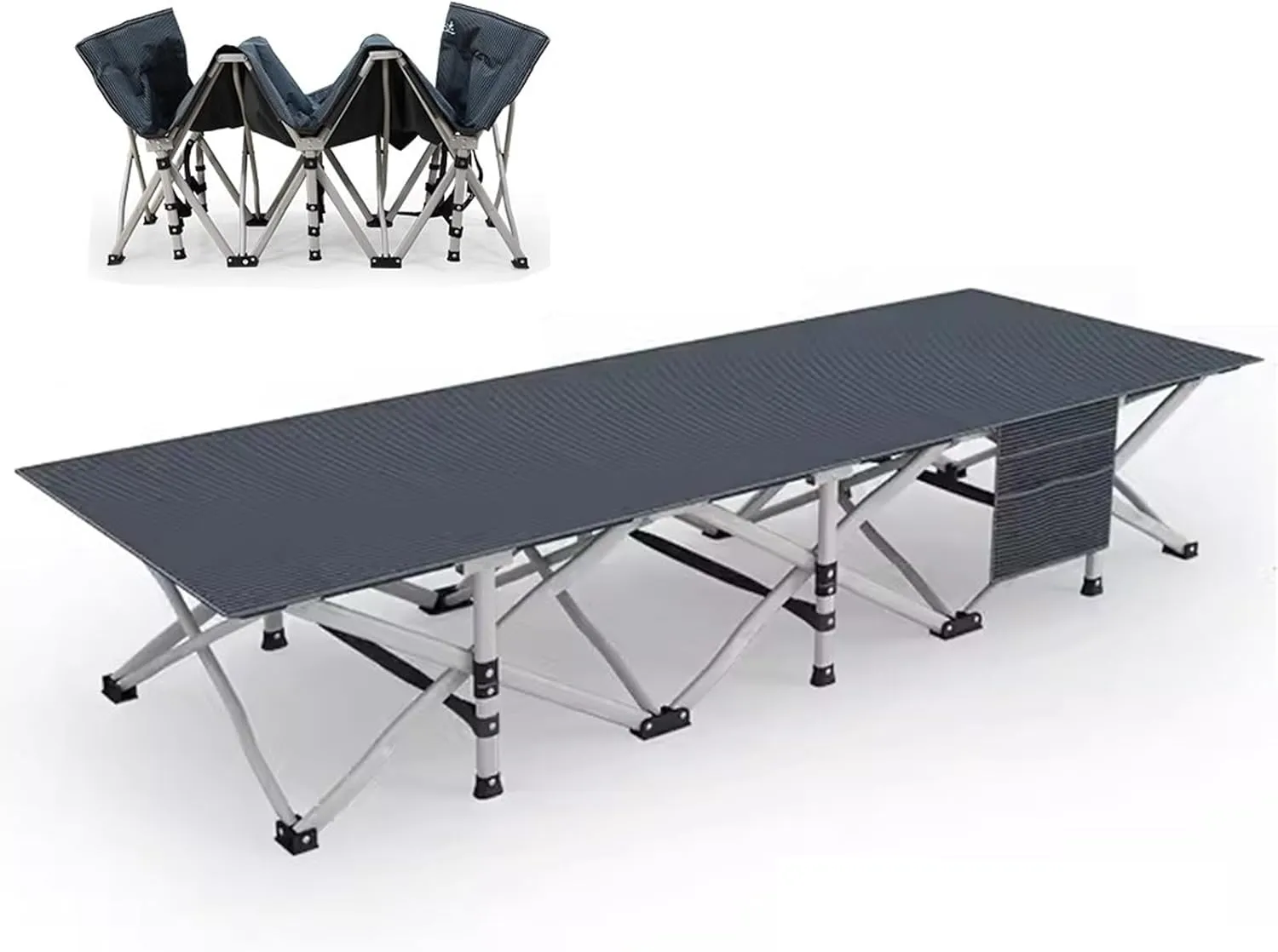 Camping Cot, Easy-to-Assemble Folding Cot Supports Campers up to 500lbs, Great for Camping, Lounging, & Elevated Sleeping