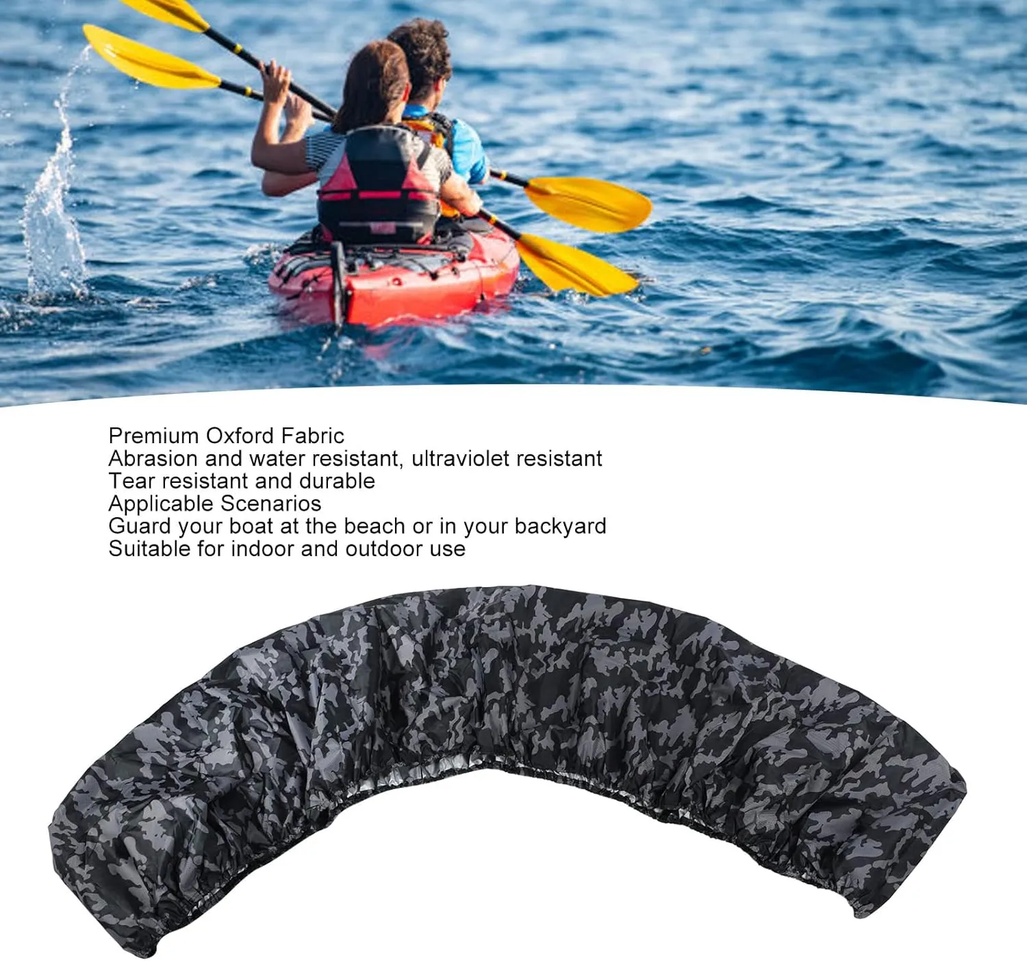 Canoe Cover, Oxford Cloth UV Protection Portable Tear Resistant Kayak Cover Waterproof Indoor for Outdoor Storage (#1), Generictgxes06di2-11