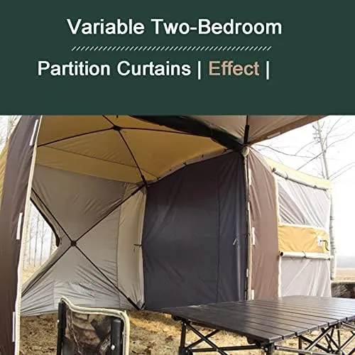 Car Tailgate Trunk Tent, Freestanding Car Awning Rainproof Car Rear Extension Tent with Big Screen & Extendable Awning, SUV Tent Double Protection Low Wind Resistance (Big Black Se