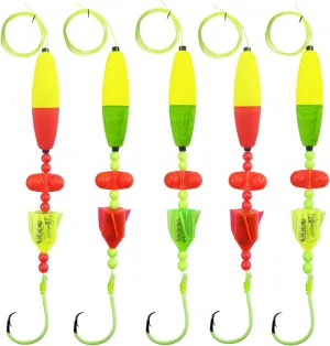 Catfish Float Rigs - Fishing Tackle With Rattler, 5pcs Santee Cooper Rig Equipment, 6/0 8/0 10/0 Circle Hooks