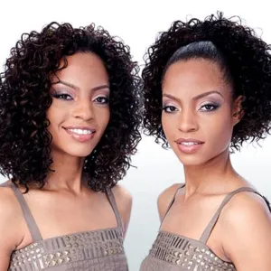 CELTIC GIRL (1B Off Black) - FreeTress Synthetic Fullcap Drawstring 2 in 1 Wig