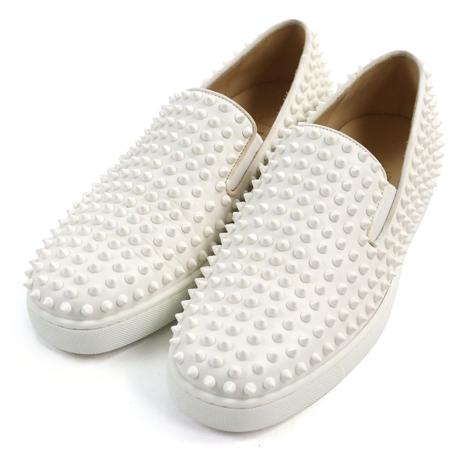 Christian Louboutin Slip-on leather white ROLLER BOAT 41.5