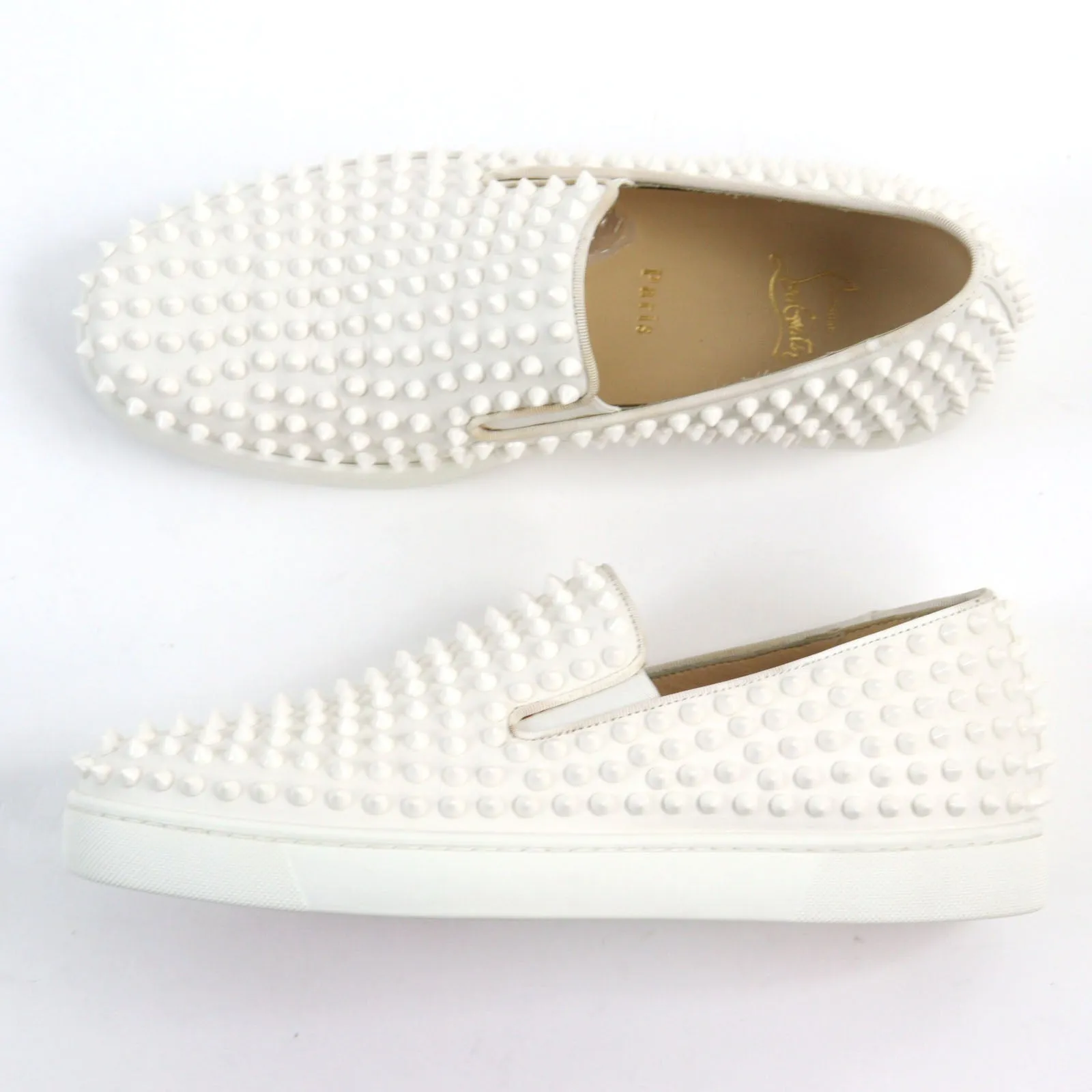 Christian Louboutin Slip-on leather white ROLLER BOAT 41.5