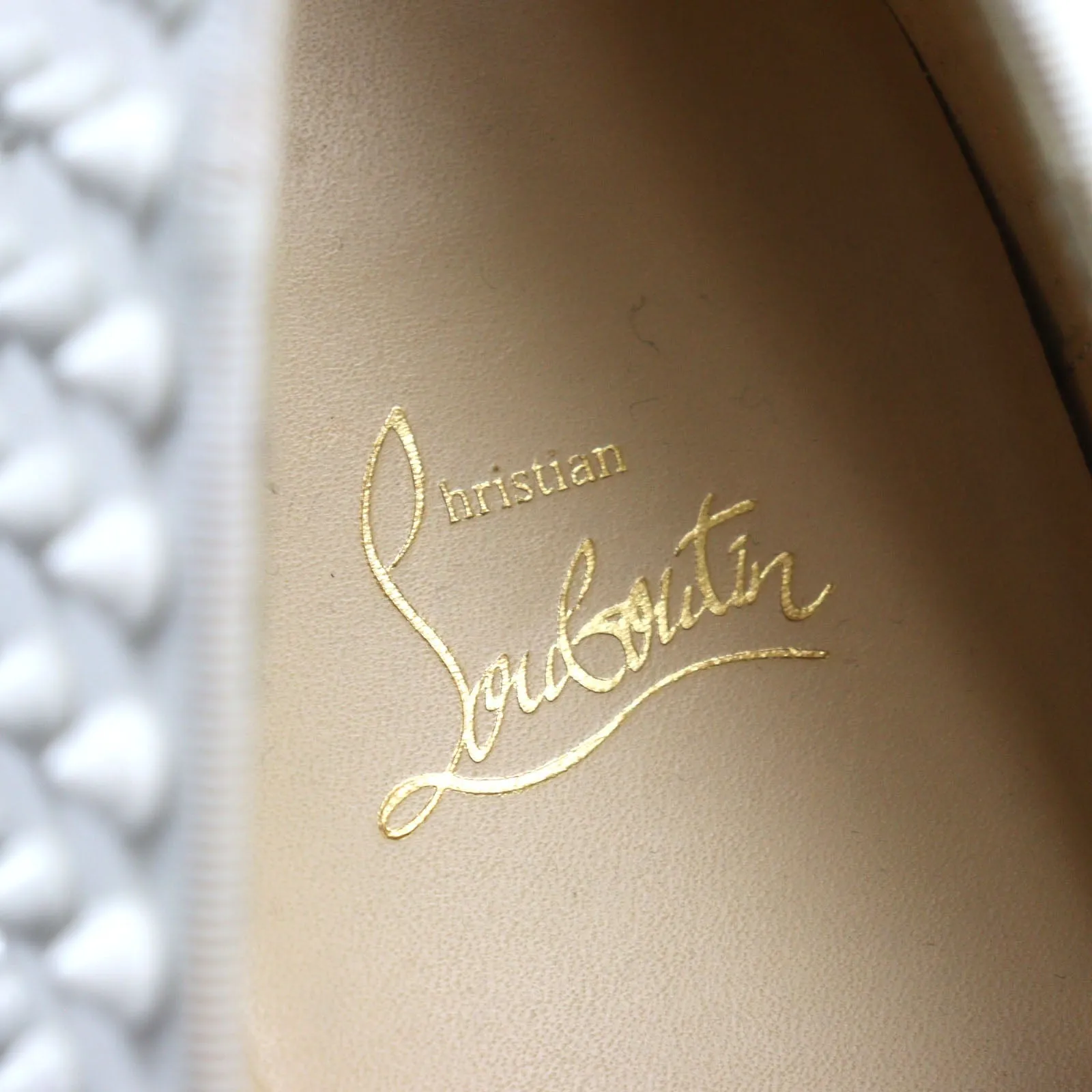 Christian Louboutin Slip-on leather white ROLLER BOAT 41.5