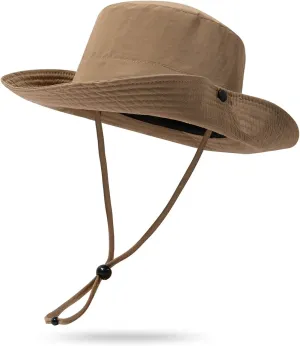 Clakllie Waterproof Fishing Hat Safari Cap Wide Brim Sun Hat Bucket Cap for Women Men Daily Wear Fashion Boonie Cowboy Caps