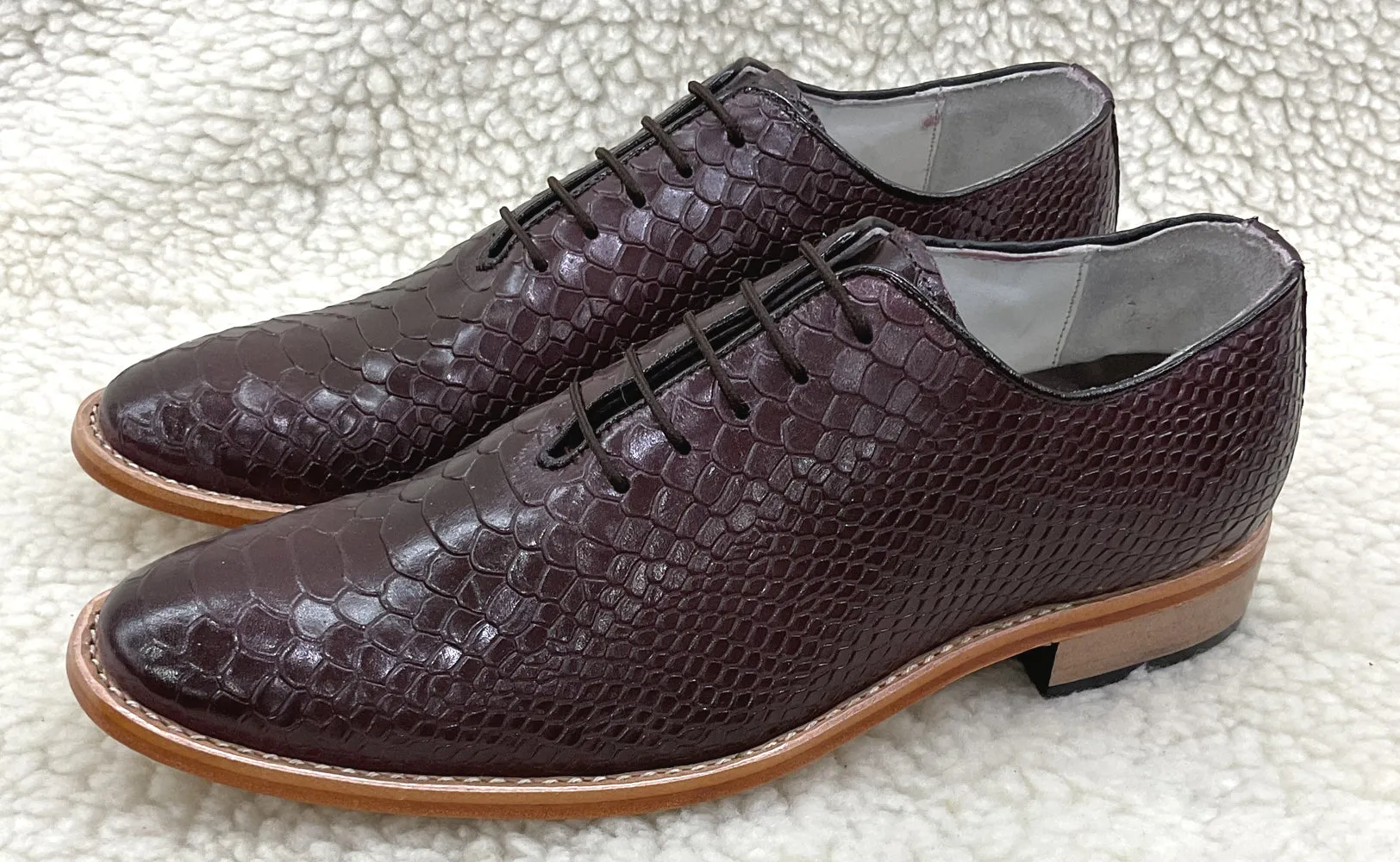 Cobra Embossed Brown leather