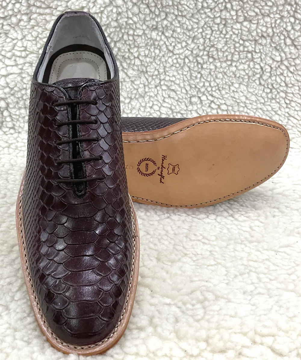 Cobra Embossed Brown leather