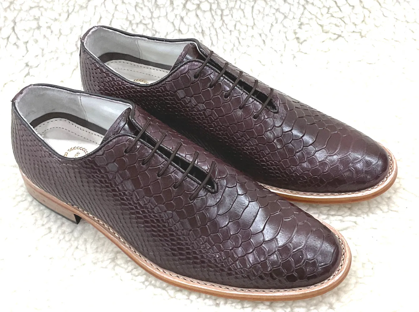 Cobra Embossed Brown leather