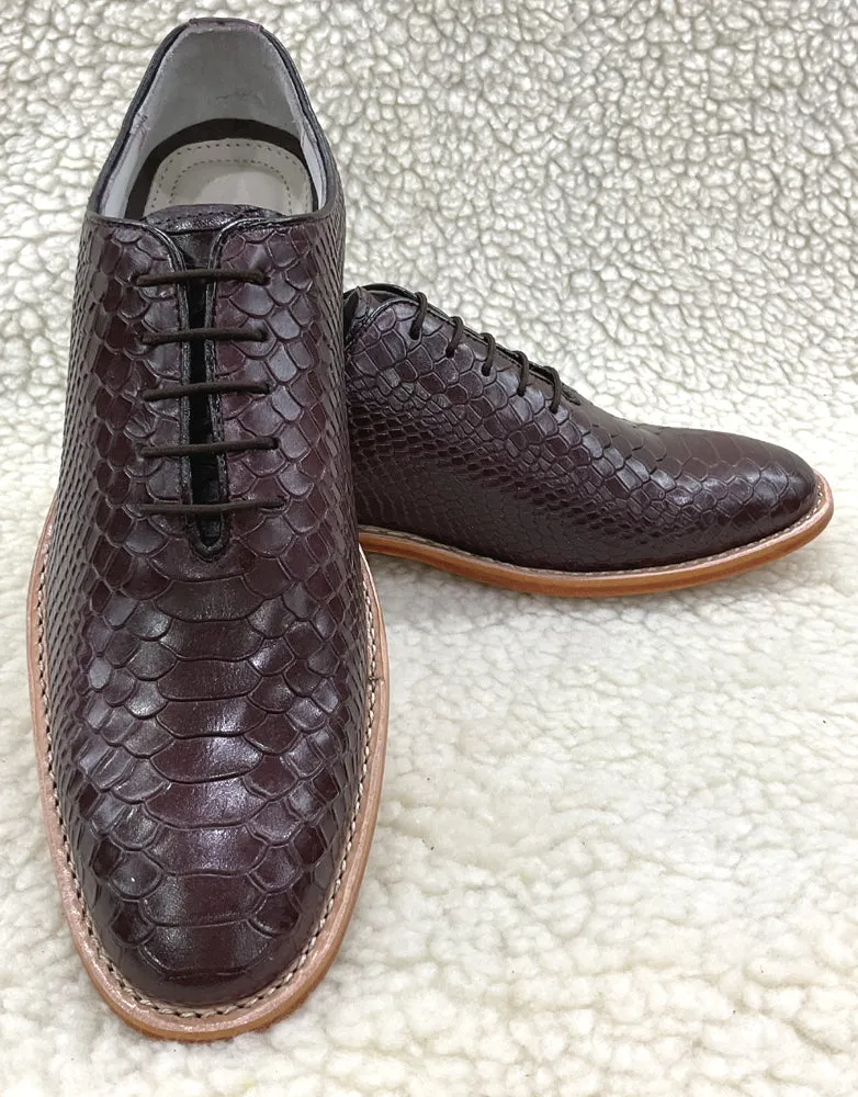 Cobra Embossed Brown leather