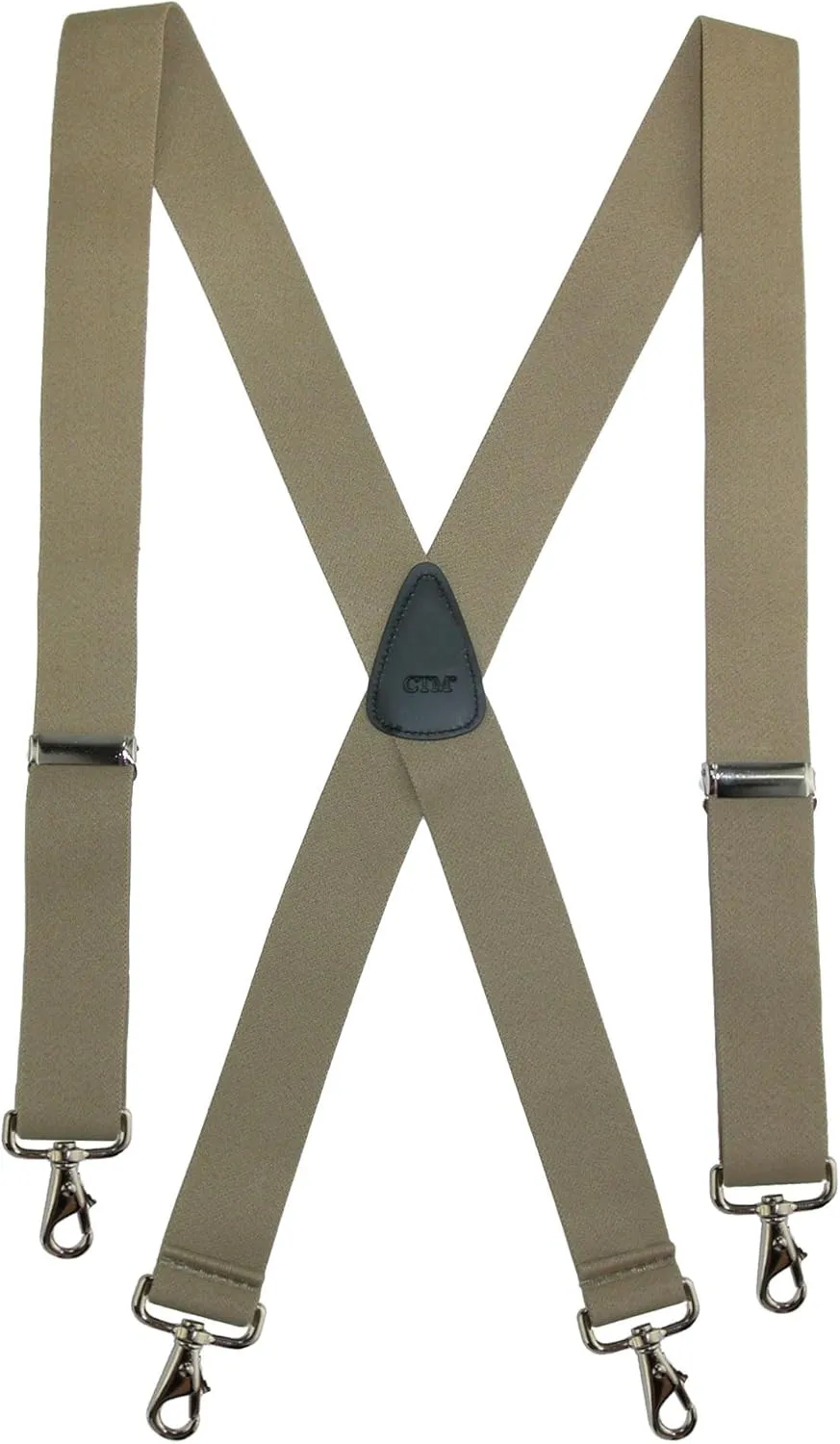 CTM® Men's Elastic Solid Color X-Back Suspender with Swivel Hook Ends