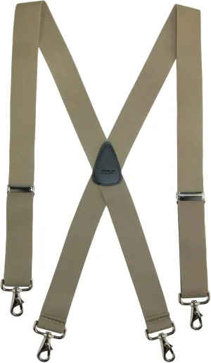 CTM® Men's Elastic Solid Color X-Back Suspender with Swivel Hook Ends