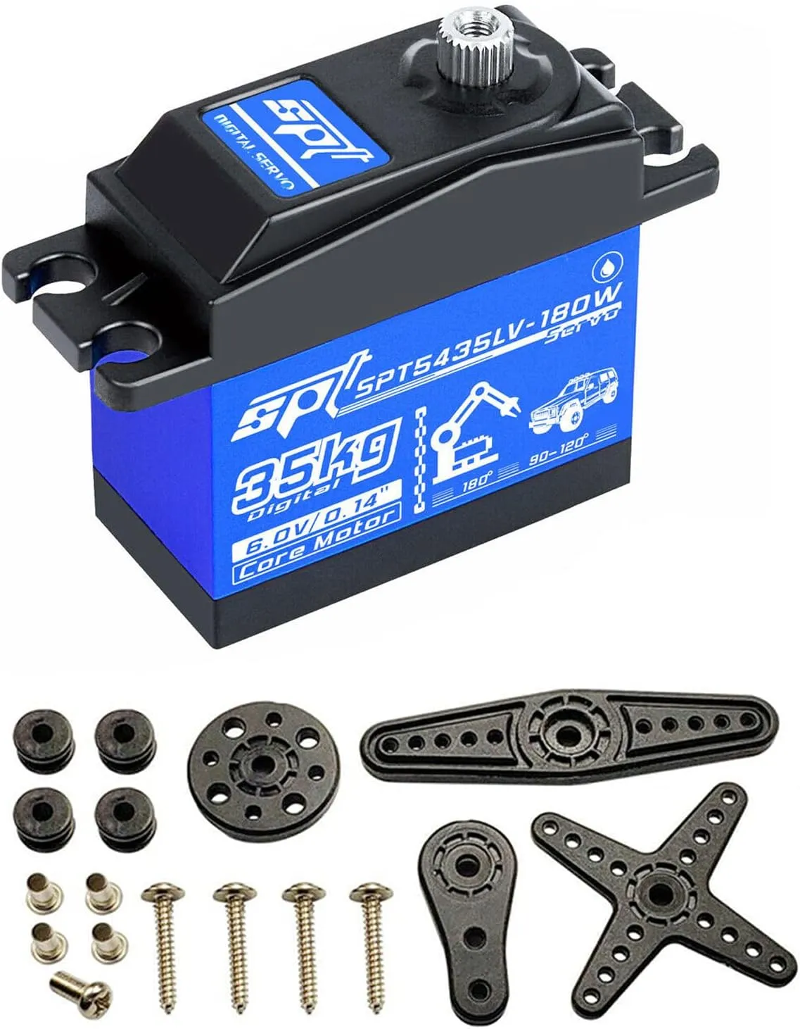 DAGIJIRD Waterproof RC Car SPT Digital Servo Metal Gears 35KG Servo Core Motor for Car Helicopter Model