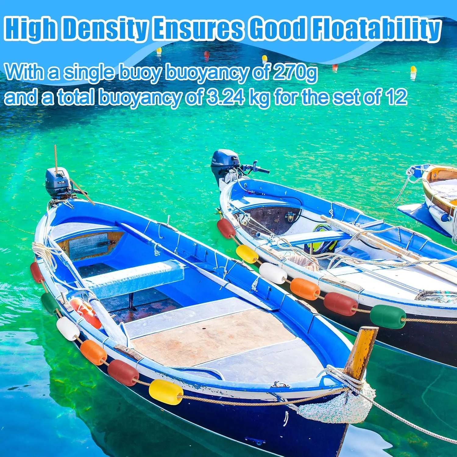 Deep Water Fishing Float 4.72 x 2.75'' Heavy Duty Pool Buoy Float Fishing Marker 0.78 Hole for Kayak Tow Line Anchor Marker Buoy Drift Sock Replace Pool Crabbing Dock