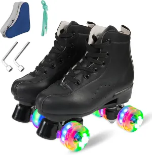 Derby Professional Outdoor Indoor Roller Skates for Women and Men, Adjustable Four Wheel Senior Skates